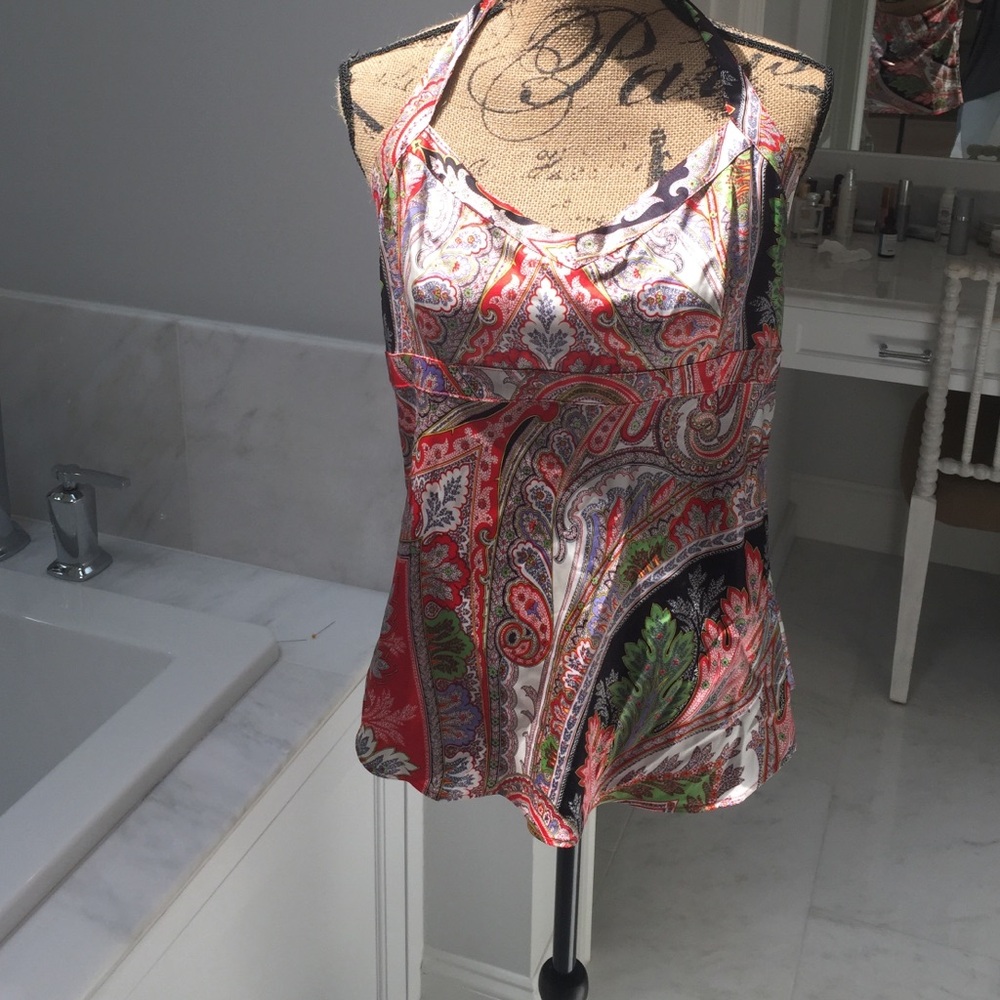 J. Crew Multicolor Paisley Tank Top